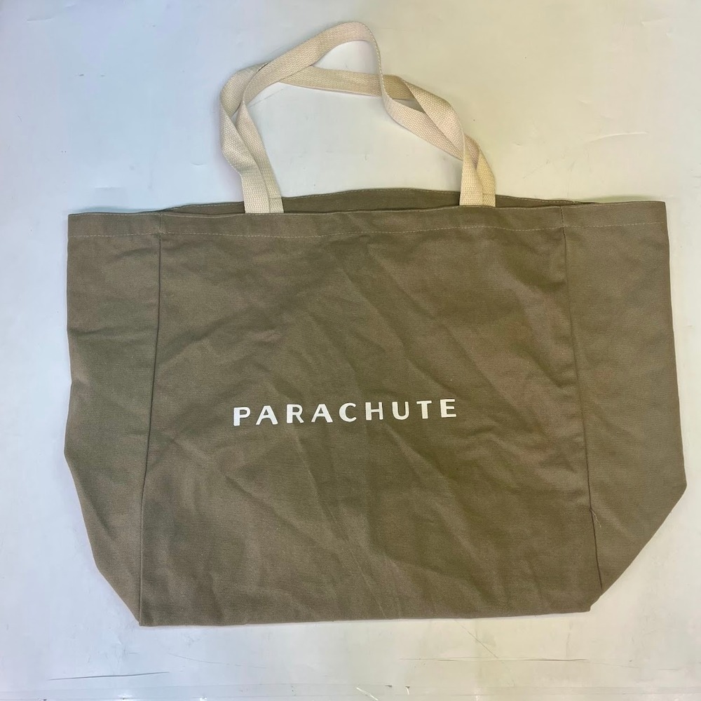 Parachute Home Oversized Canvas Tote Bag Olive Green Comfy Things Inside Graphic